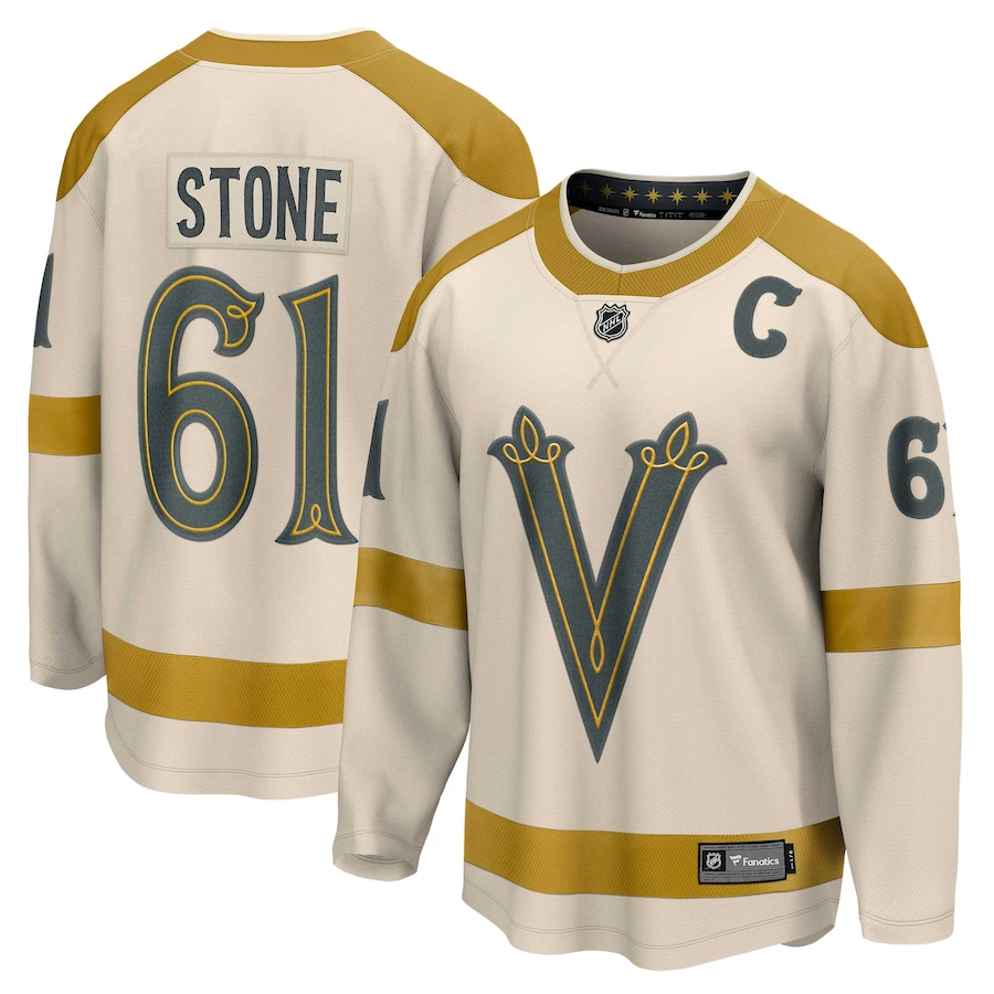 Men's Vegas Golden Knights Mark Stone #61 Cream 2024 NHL Winter Classic Breakaway Jersey